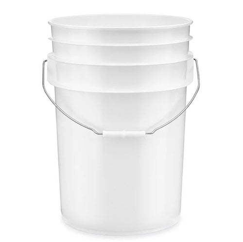 BUCKET/PAIL, 6 GALLON, HDPE PLASTIC, FOOD GRADE, WHITE (No Lid)